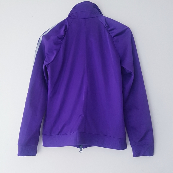 ADIDAS Purple Ruffled Raglan Shoulder Zip-Up Track Jacket - Picture 13 of 13